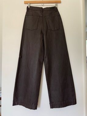 DL1961 Hepburn Wide Leg High Rise Coated Jeans